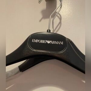 New Emporio Armani set of 2 w/velvet at ends plastic anti-slip hangers